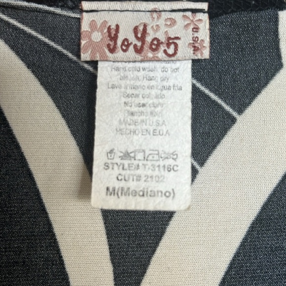 Black & Off White Top M - Picture 4 of 6